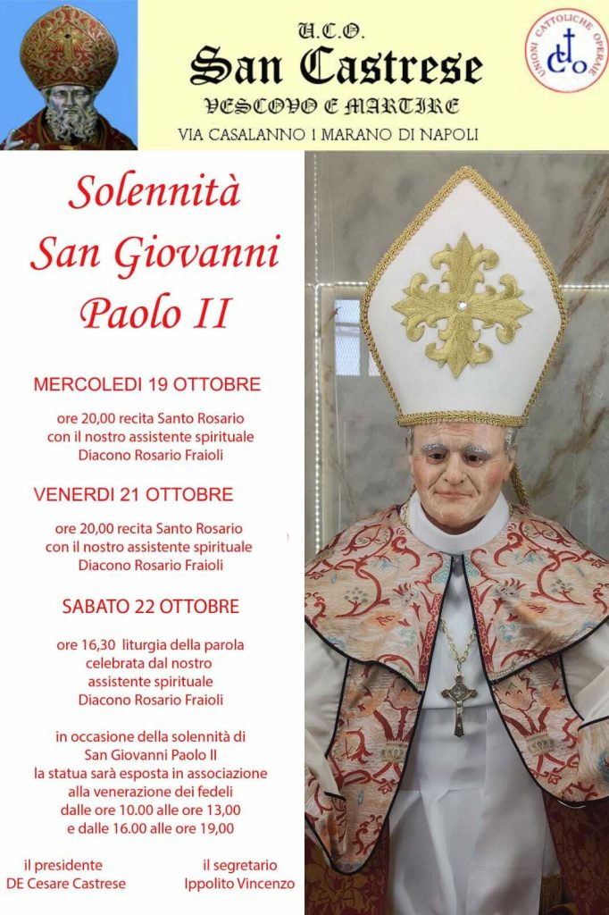 Solennità San Giovanni Paolo II, il programma per celebrare il Santo Papa