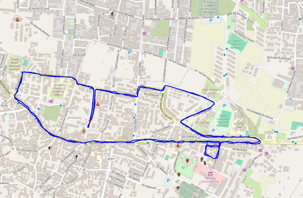 Percorso della maratona Corri per S. Castrese. Edizione 2024.