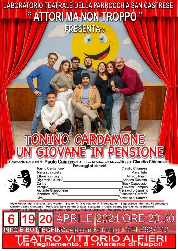 “Tonino Cardamone, un giovane in pensione” al Teatro Vittorio Alfieri