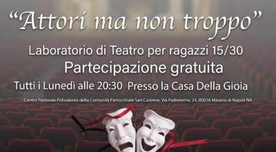 “Attori ma non troppo”: riparte il laboratorio di teatro per ragazzi